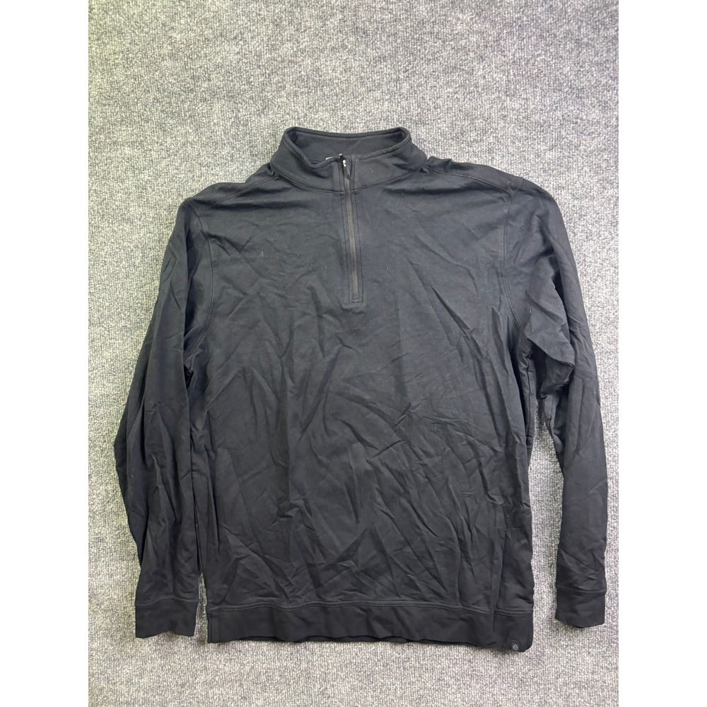 Tasc‎ Performance Quarter Zip Pullover Mens L Black Bamboo Organic Cotton 62992